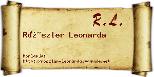 Röszler Leonarda névjegykártya